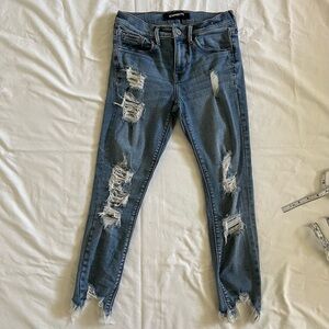 EXPRESS distressed skinny jeans 2S